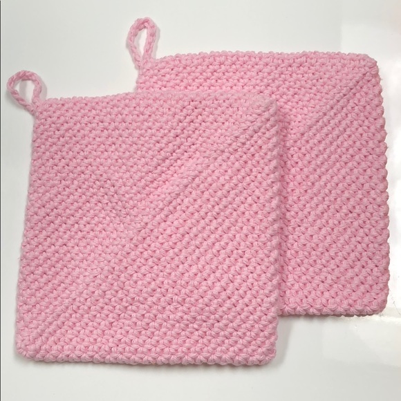 Pink 🌸cotton potholders set of 2 double thick 🌸 - Picture 1 of 4